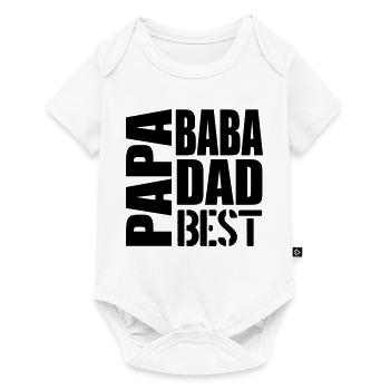 Cadeaux pour la fête des pères - PAPA MULTILINGUAL - Body à manches courtes Premium Bébé - blanc - Devant