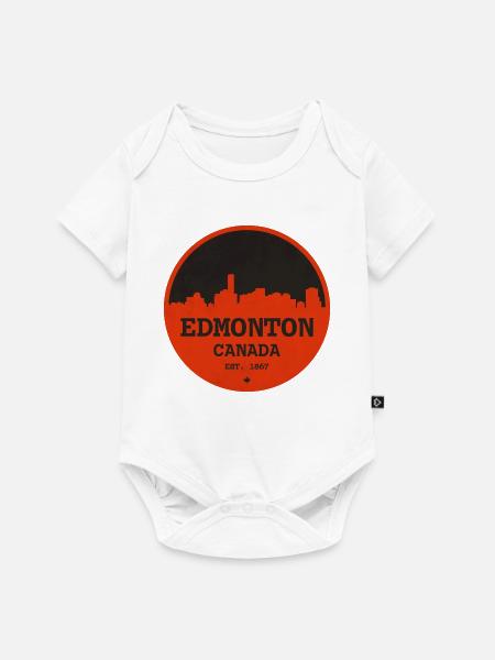 Edmonton Skyline Retro Kreis - Baby Premium Kurzarmbody - Weiß