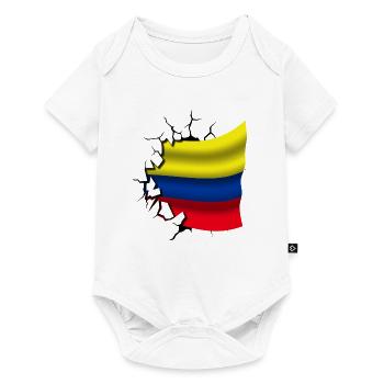 Drapeau de la Colombie - Colombie - Drapeau Broken Design - Body à manches courtes Premium Bébé - blanc - Devant
