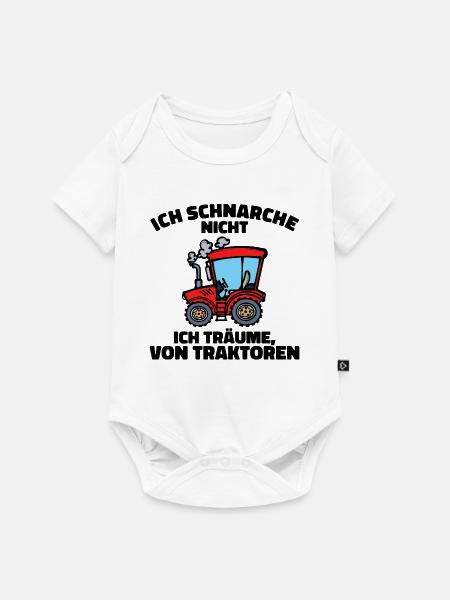 Traktor Statement Fahrzeug Ackerbau Biobauer - Baby Premium Kurzarmbody - Weiß