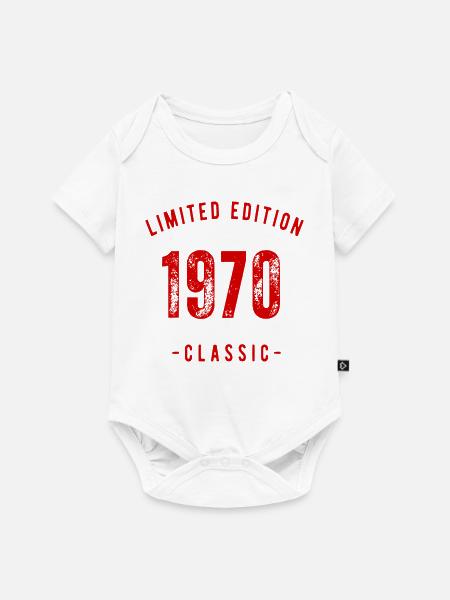 Limitierte Auflage 1970 Retro-Design - Baby Premium Kurzarmbody - Weiß