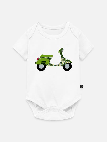 Roller Gänseblumen Wiese Urlaub Sommer Italien Fan - Baby Premium Kurzarmbody - Weiß