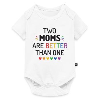Zwei Mütter sind besser als eine - LGBT Pride Month - Baby Premium Kurzarmbody - Weiß - Vorne