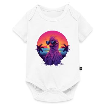 Synthwave Chicken Sunset - Body à manches courtes Premium Bébé - blanc - Devant