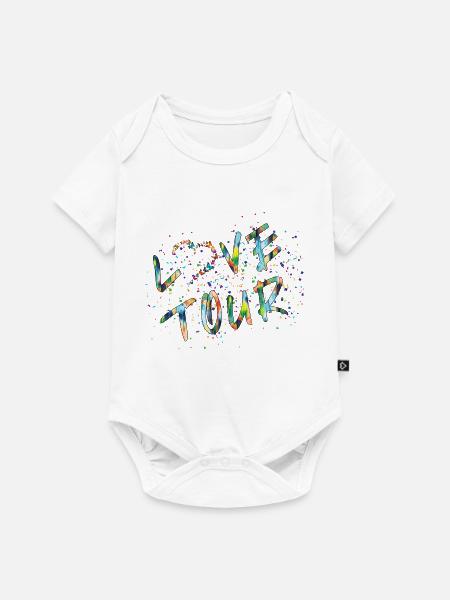 LOVE TOUR V1 - Baby Premium Kurzarmbody - Weiß