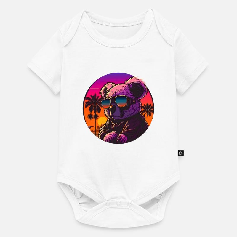 Synthwave Koala Sunset - Body à manches courtes Premium Bébé - blanc