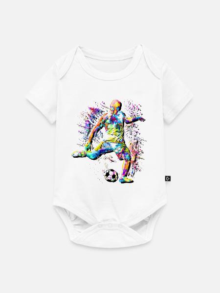 Fußballspieler - Ich liebe Fussball - Fußballer - Baby Premium Kurzarmbody - Weiß