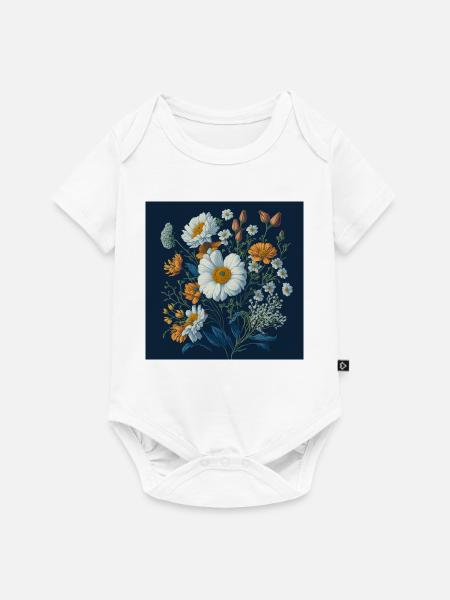 Blumen - Baby Premium Kurzarmbody - Weiß