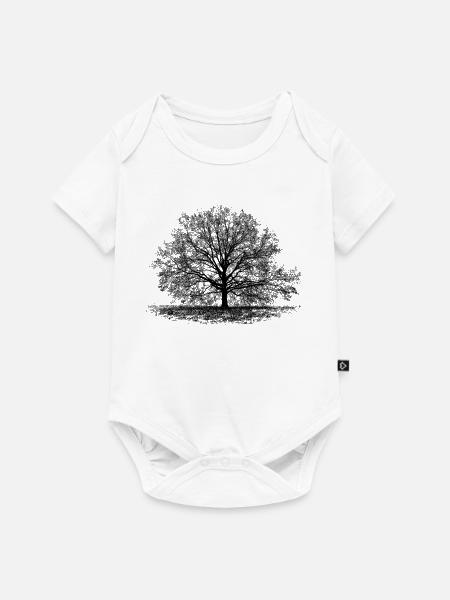 Baum in Schwarz - Baby Premium Kurzarmbody - Weiß