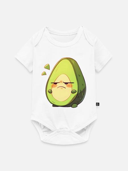 Wütende Avocado Cartoon Design - Baby Premium Kurzarmbody - Weiß