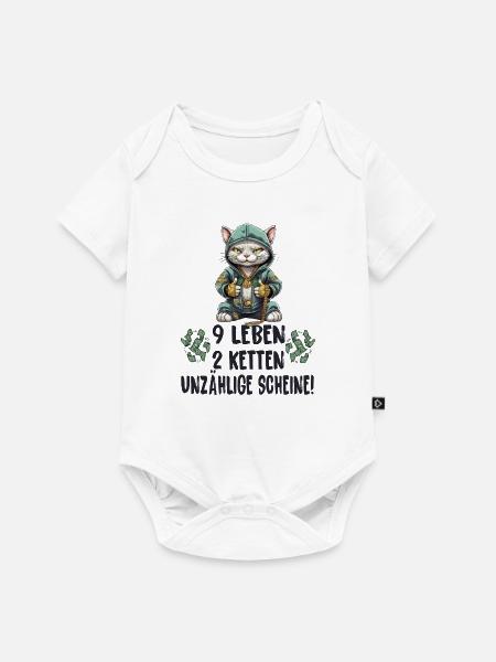 Katzen Hip Hop Design - Baby Premium Kurzarmbody - Weiß