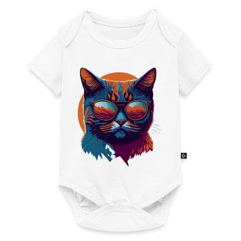 Rebel Paws: Retro Cat T-Shirt Art - Baby Premium short-sleeve bodysuit - white - Front
