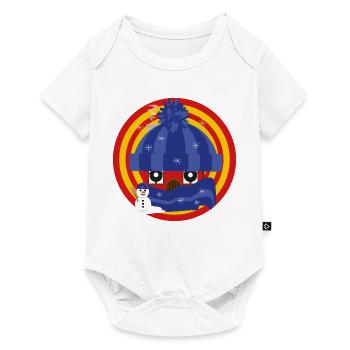 Häuschens Plausch im Winter - Baby Premium Kurzarmbody - Weiß - Vorne