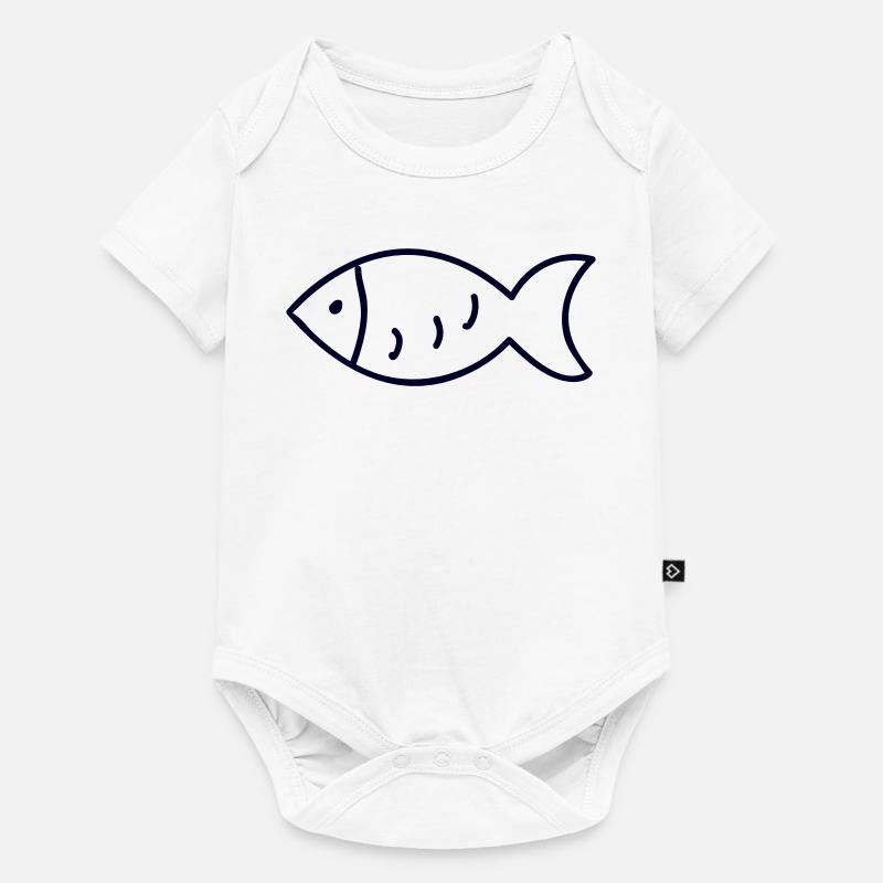 Pêcheurs Pêche Poisson - Body à manches courtes Premium Bébé - blanc