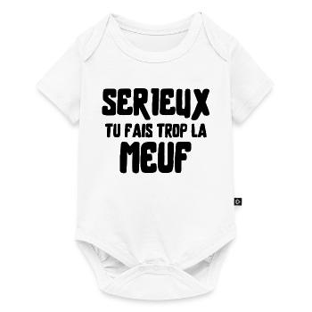 meuf, cité, femme humour - Body à manches courtes Premium Bébé - blanc - Devant