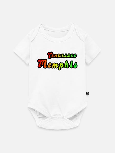 Memphis Tennessee Regenbogen Design - Baby Premium Kurzarmbody - Weiß