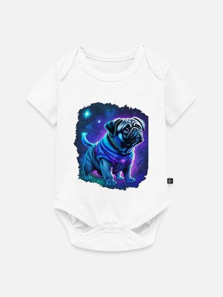 Mystischer Mops Hund - Baby Premium Kurzarmbody - Weiß
