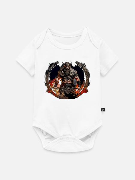 Viking Krieger im Feuerkreis - Baby Premium Kurzarmbody - Weiß