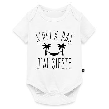J'peux pas j'ai sieste - Humour repos - Body à manches courtes Premium Bébé - blanc - Devant
