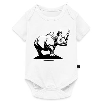 Totem du Rhinoceros - Body à manches courtes Premium Bébé - blanc - Devant