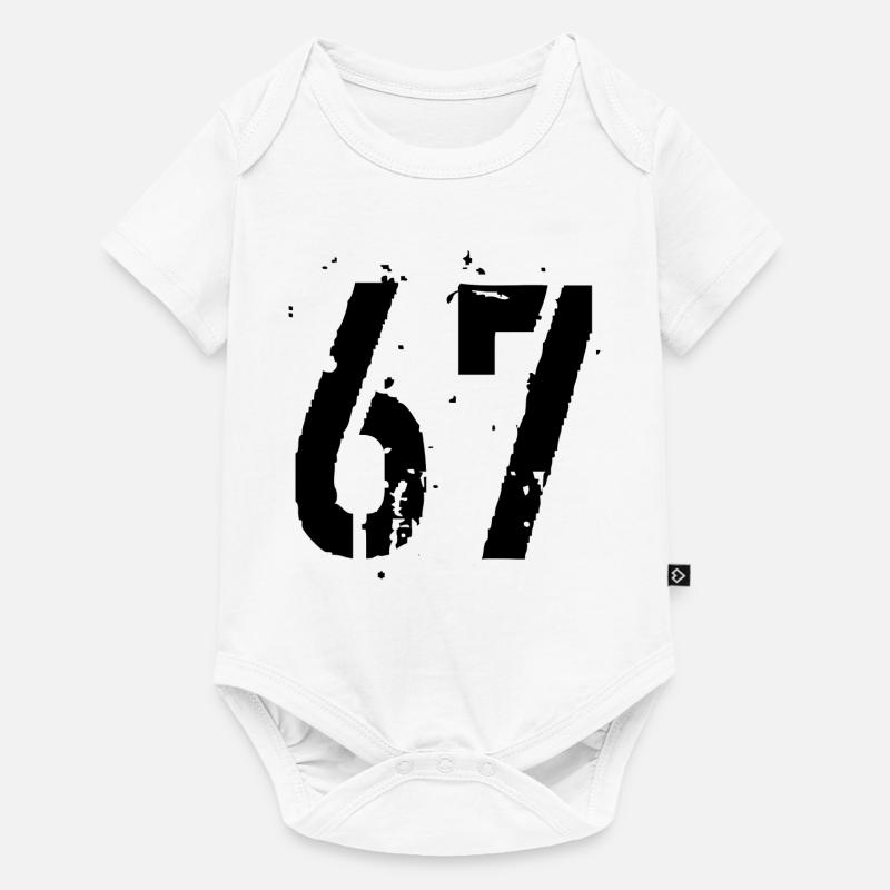 Nummer 67 - Baby Premium Kurzarmbody - Weiß