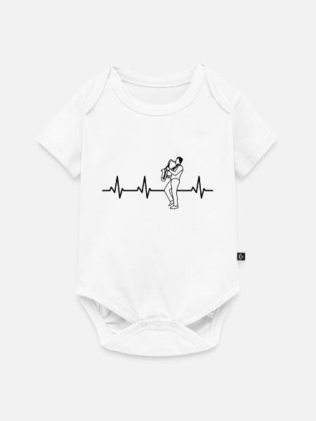 Saxophonist Herzschlag - Baby Premium Kurzarmbody - Weiß