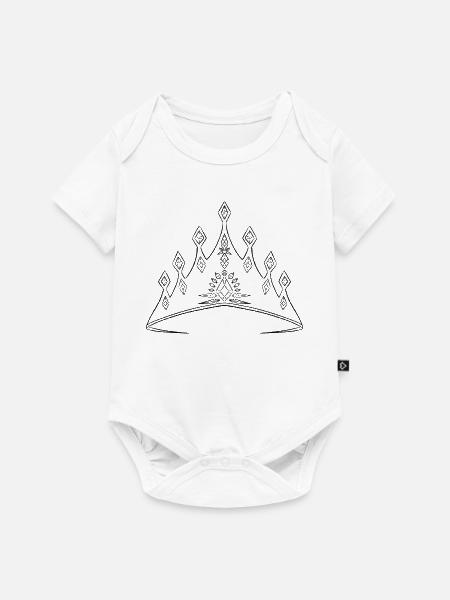 Schwarze Krone - Baby Premium Kurzarmbody - Weiß