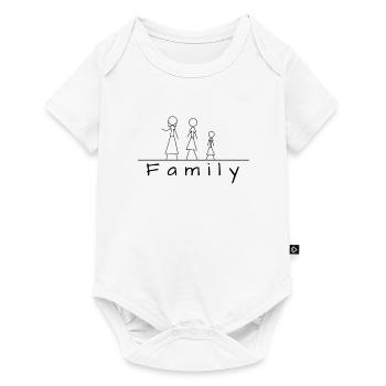 Stick figure family - Baby Premium short-sleeve bodysuit - white - Front