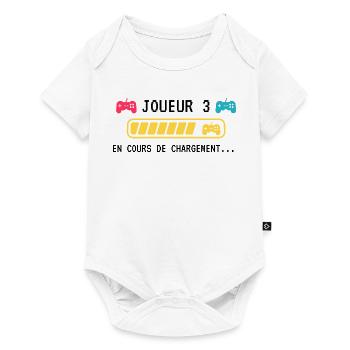 Cadeau 'Joueur 3 en cours de chargement', Bébé - Body à manches courtes Premium Bébé - blanc - Devant