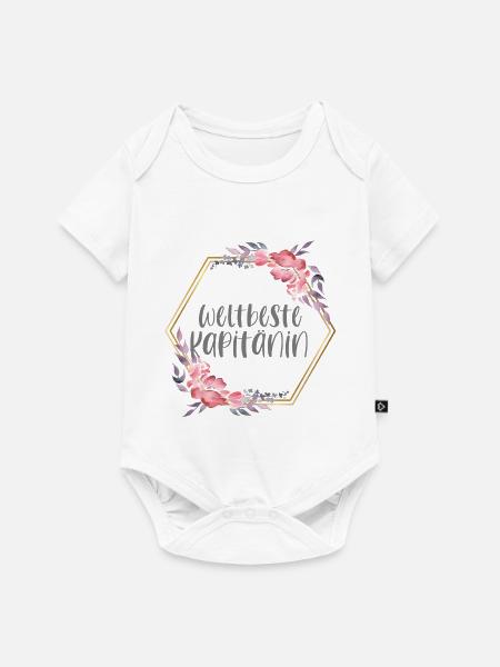 Weltbeste Kapitänin Segeln Boot Geschenk - Baby Premium Kurzarmbody - Weiß