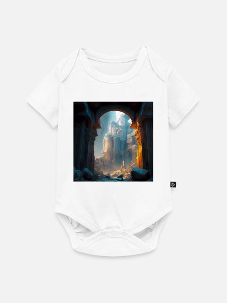 Stadt 02 - Baby Premium Kurzarmbody - Weiß