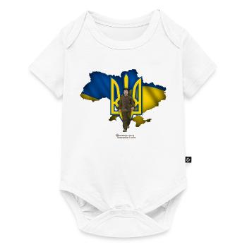 Ukraine outline trident Zelensky - Baby Premium short-sleeve bodysuit - white - Front
