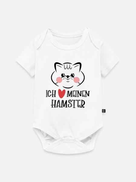Hamster Herz Statement Lieblingstier Haustiere - Baby Premium Kurzarmbody - Weiß