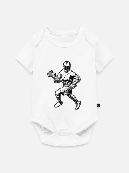 Lacrosse Spieler Skizze - Baby Premium Kurzarmbody - Weiß