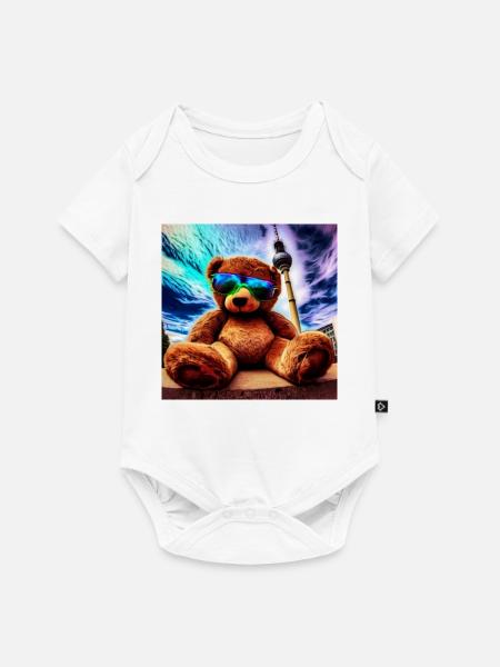 Teddy in Berlin II - Baby Premium Kurzarmbody - Weiß