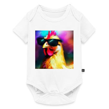 Fancy Chicken IV - Baby Premium Kurzarmbody - Weiß - Vorne