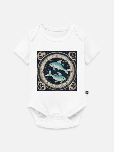 Zodiac Pisces - Baby Premium Kurzarmbody - Weiß