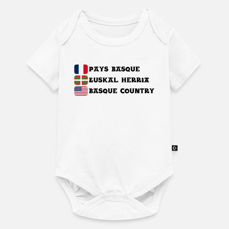 Pays Basque : drapeaux Français, Basque, Américain - Body à manches courtes Premium Bébé - blanc