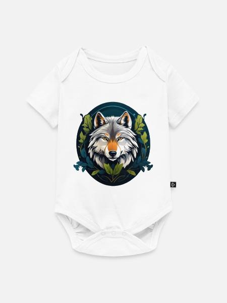 Waldbewohner Wolf - Baby Premium Kurzarmbody - Weiß