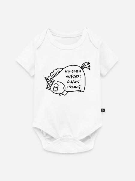 unicornoutsidechaosinside - Baby Premium Kurzarmbody - Weiß