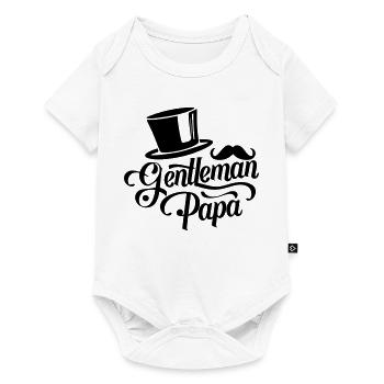 Design Élégant : 'Gentleman Papa - Body à manches courtes Premium Bébé - blanc - Devant
