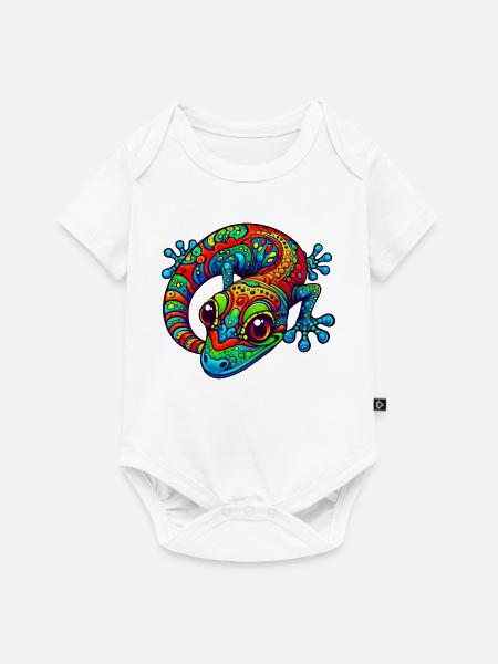 Gecko - Baby Premium Kurzarmbody - Weiß