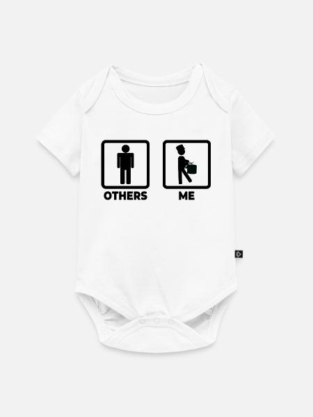 Trommler Strichmännchen - Baby Premium Kurzarmbody - Weiß