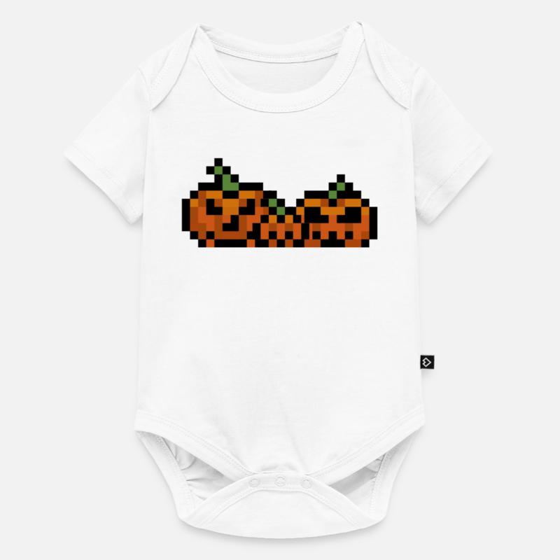 Pixel Pumpkin Retro 8Bit Design - Baby Premium short-sleeve bodysuit - white