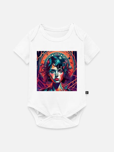 Psychedelic Lady - Baby Premium Kurzarmbody - Weiß