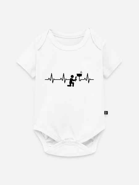 Klempner Herzklopfen - Baby Premium Kurzarmbody - Weiß