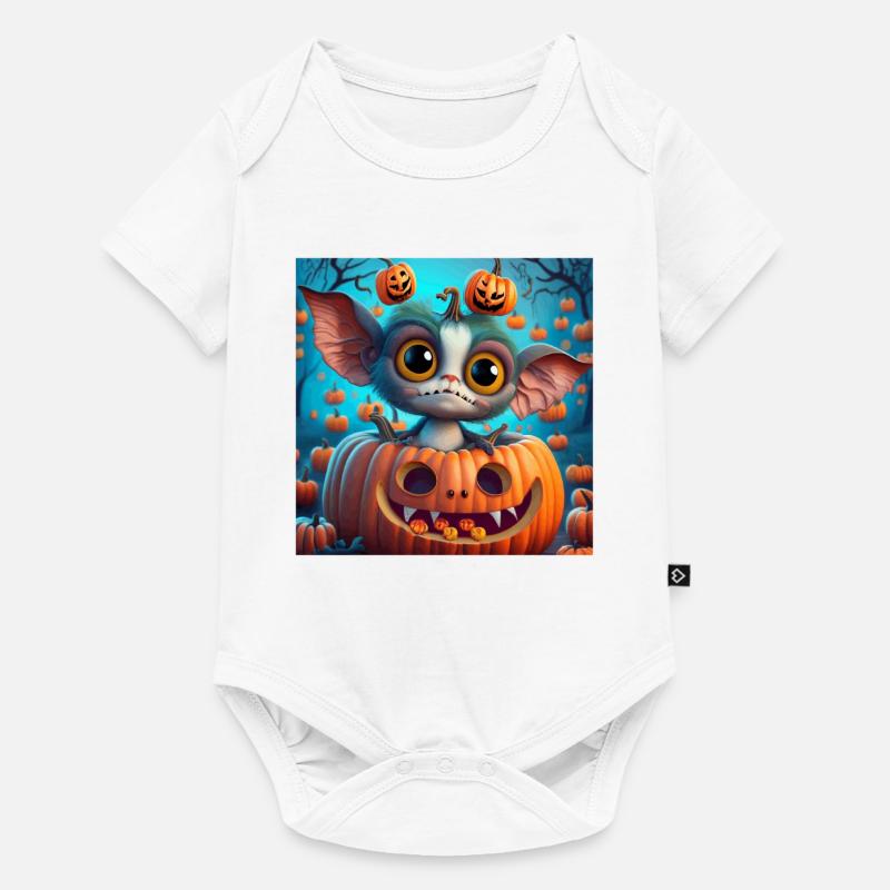 Petite Créature de Halloween dans Citrouille - Body à manches courtes Premium Bébé - blanc