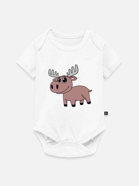 Reh - Baby Premium Kurzarmbody - Weiß