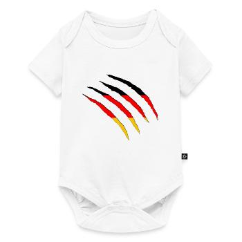 Deutschland Risse Flagge Germany - Baby Premium Kurzarmbody - Weiß - Vorne