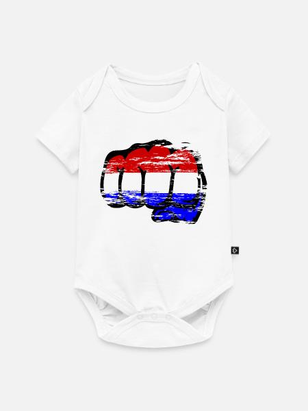 Holland Flagge Hand Faust used - Baby Premium Kurzarmbody - Weiß